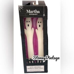 Martha Stewart Set of 2 Taper Candles Ghost, Halloween Edition